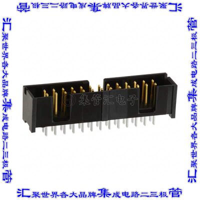 103309-6 针座连接器26POS接头2排2.54mm公形插针通孔直针镀金