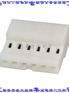 3-640441-6 矩形连接器6POS插座2.54mm母插口白色IDC锡自由悬挂直