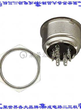 T3363009U 圆形连接器5POS插座母插口焊杯银面板安装