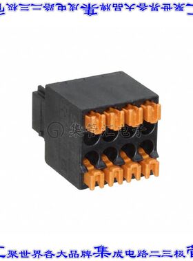 1844594 端子块连接器8POS插头母插口2排2.54mm黑色自由悬挂