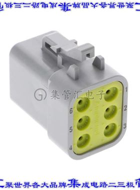 ATP06-6S-RD01 矩形连接器外壳6POS插头3排母形插口灰色自由悬挂