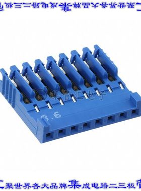 281786-8 矩形连接器8POS插头2.54mm母插口蓝色IDC锡自由悬挂