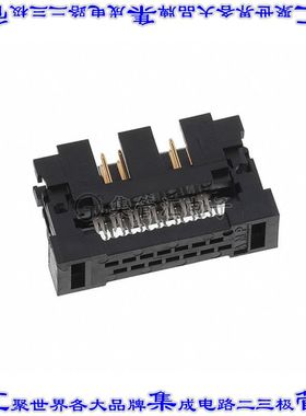 1-111446-5 矩形连接器14POS插头2排2.54mm公引脚黑色IDC镀金自由