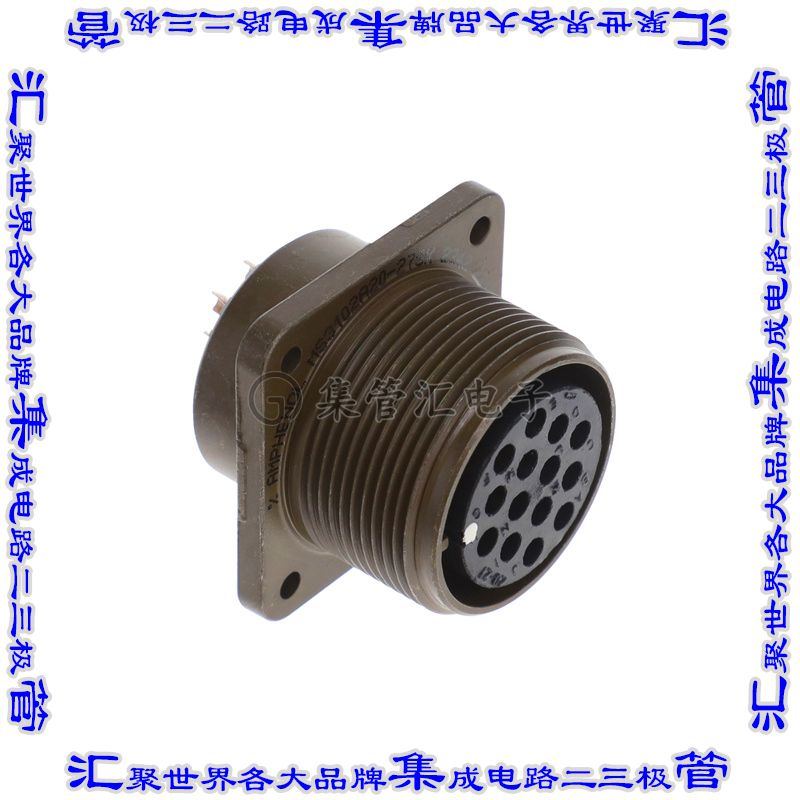 MS3102A20-27SX 圆形连接器14POS插座母插口焊杯银面板安装