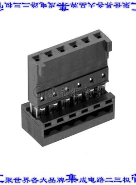 661010152122 矩形连接器10POS插座2.54mm母插口黑色IDC锡自由悬