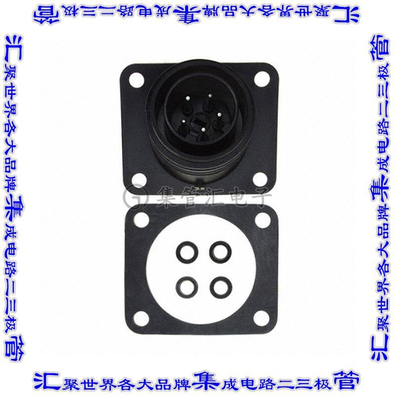 PX0941/05/P 圆形连接器5(4电源+PE)插座公形引脚螺钉镍面板安装