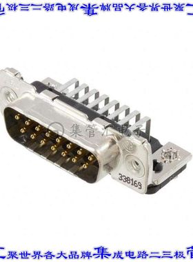 1-338169-2 连接器15POS插头公引脚2排D-Sub通孔直角