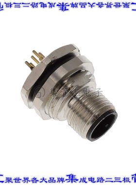 ALBKM12-RPBR5-S0 圆形连接器5POS插座公形引脚焊接面板安装通孔