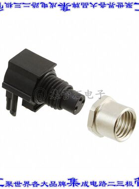 1524788 圆形连接器3POS插座母插口焊接镀金面板安装通孔直角