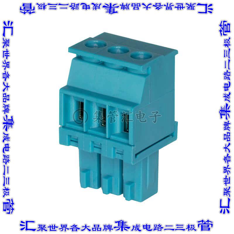 TBP03P4-350-08BE 端子块连接器8POS插头母插口3.5mm蓝色自由悬挂