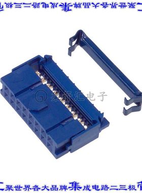 CWR-217-16-0000 矩形连接器16POS插座2排2.54mm母插口蓝色IDC镀