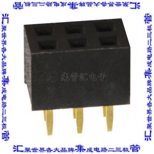 NPPN032AFCN-RC 针座连接器6POS插座2排2mm母形插口通孔直针镀金