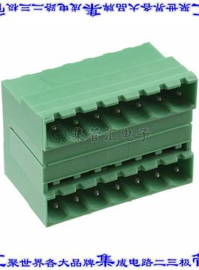 1762428 端子块连接器14POS接头公引脚带罩2排5.08mm绿色90DEG通