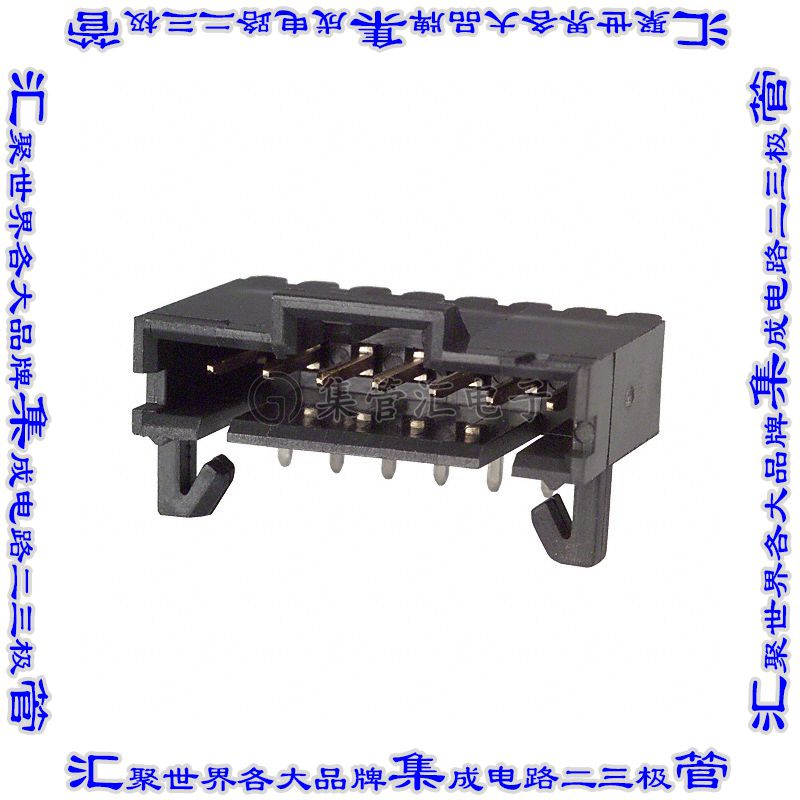 103673-6 针座连接器7POS接头2.54mm公形插针通孔直角镀金