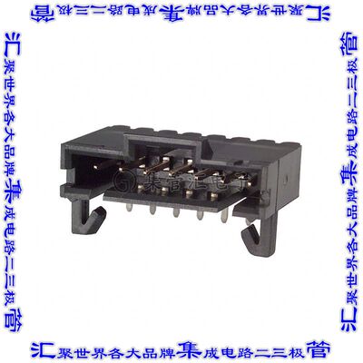 5-103904-6 针座连接器7POS接头2.54mm公形插针通孔直角镀金