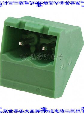 1767371 端子块连接器2POS接头公引脚带罩5.08mm绿色45DEG通孔