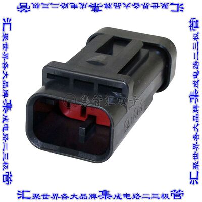 1717673-1 矩形连接器外壳3POS插座4.5mm公形引脚红色自由悬挂