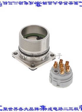 1619993 圆形连接器6(电源)插座母插口焊接镀金面板安装