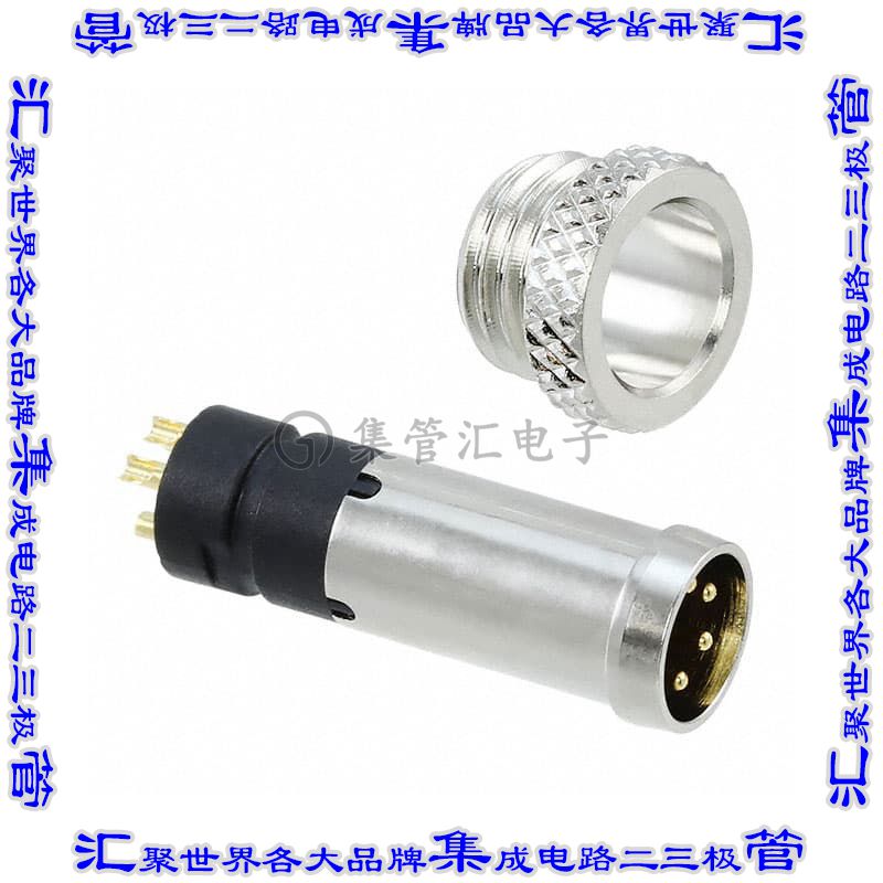 854-005-103RLS4 圆形连接器5POS插座公形引脚焊杯镀金自由悬挂