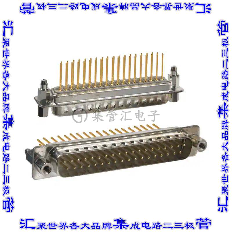 172-037-143R911 连接器37POS插头公引脚2排D-Sub面板安装通孔
