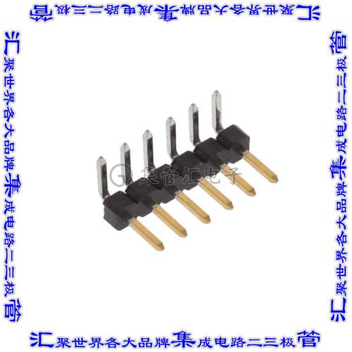 2842116-6 针座连接器6POS分离式2mm公形插针通孔直角镀金