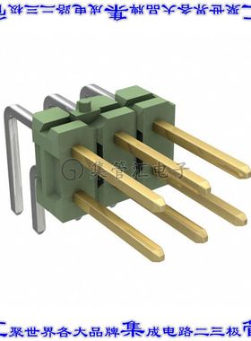 825457-3 针座连接器6POS分离式2排2.54mm公形插针通孔直角镀金