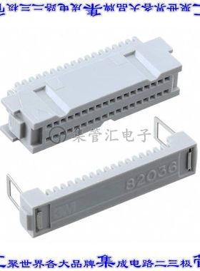 82036-6000RB 矩形连接器36POS插座2排1.27mm母插口灰色IDC镀金自
