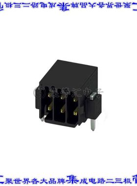 1845027 端子块连接器4POS接头公引脚带罩2排2.54mm黑色90DEG表贴