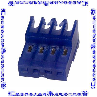 3-640622-4 矩形连接器4POS插座2.54mm母插口蓝色IDC锡自由悬挂直