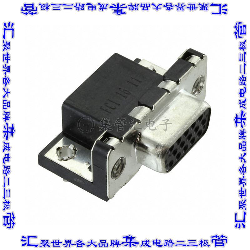 ICD15S13E4GX00LF 连接器15POS插座母插口3排D-Sub高密度通孔直角