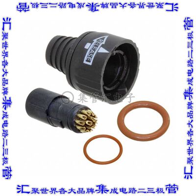 300084 圆形连接器14POS插头公引脚焊杯镀金自由悬挂