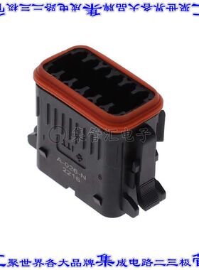 IT06-12SA-026-N 矩形连接器外壳12POS插头2排母形插口黑色自由悬