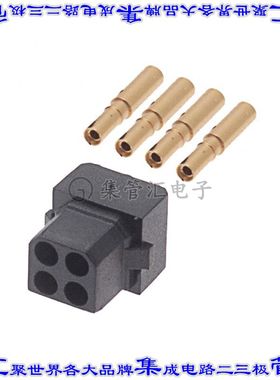 M80-8880405 矩形连接器4POS插座2排2mm母插口黑色压接镀金自由悬