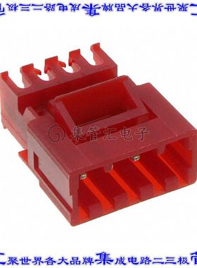 3-641524-4 矩形连接器4POS插头3.96mm公引脚红色IDC锡自由悬挂直
