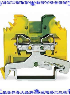 281-107 端子块连接器2POS接地地面6.0mm绿色黄色12-28AWG