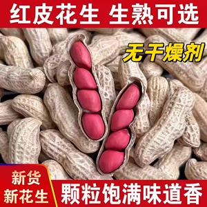 农家新鲜晒干红皮花生四粒红花生