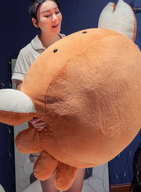 可爱大号螃蟹抱枕毛绒玩具公仔布娃娃床上睡觉夹腿玩偶生日礼物女