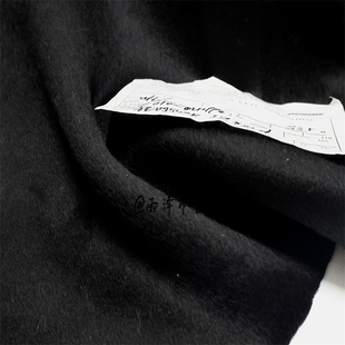 黑色全羊毛30%羊绒阿尔巴卡双面羊绒大衣布料 大衣外套套装