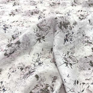 复古法式浅裸色玫瑰印花碎花洛丽塔天丝棉布料 连衣裙 衬衫 汉服