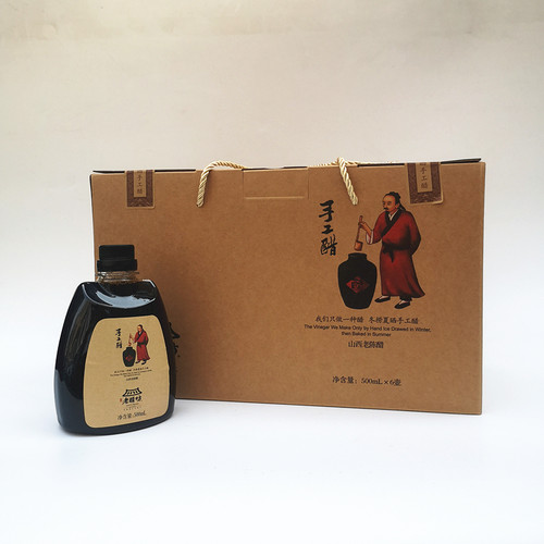 老醋坊清徐山西老陈醋礼盒装500ML×6瓶 手工醋6度 19777 水塔产