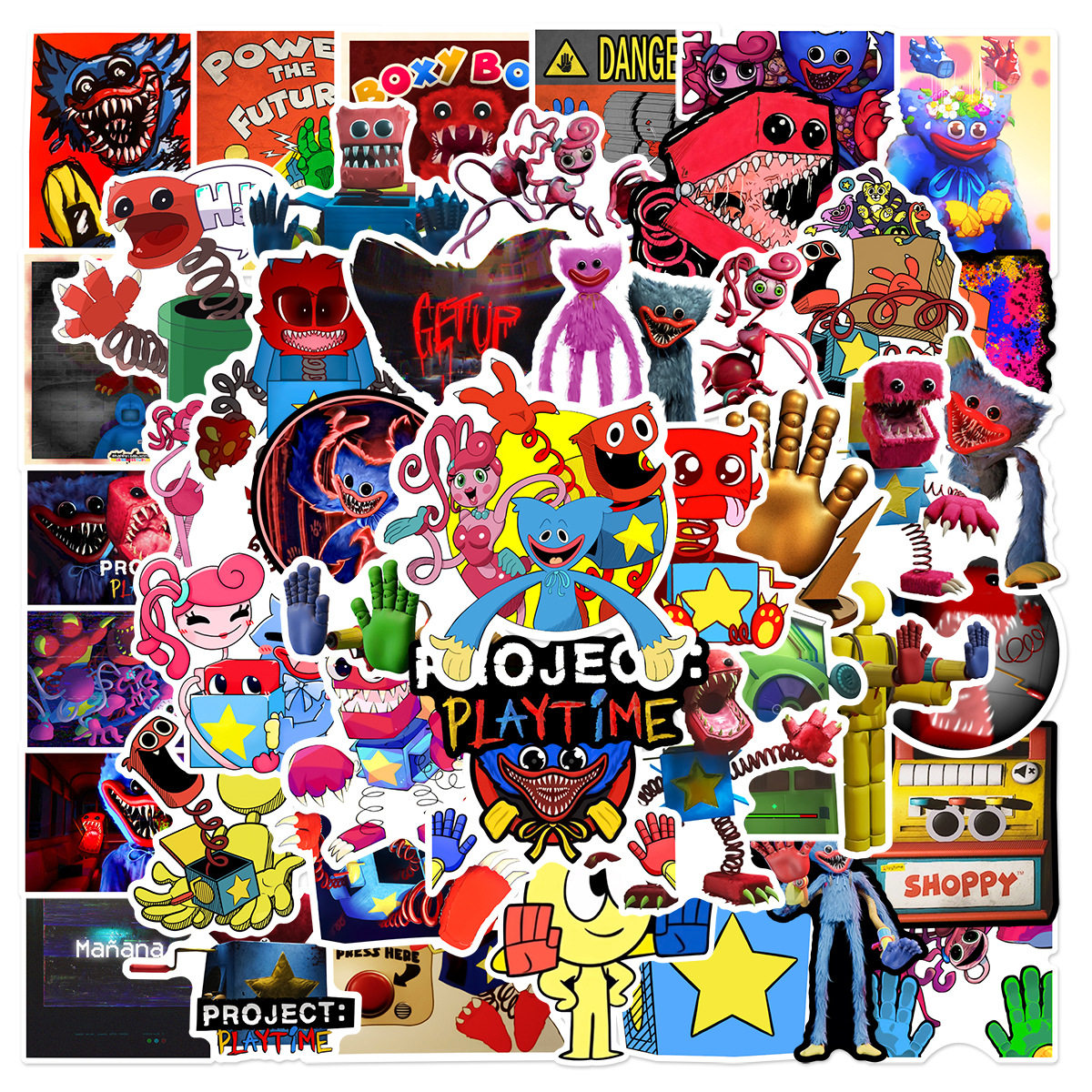 50张卡通波比的游戏时间贴画笔记本电脑水杯吉他手机平板头盔贴纸