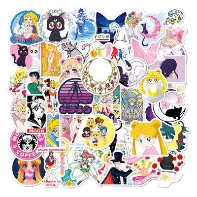 50张二次元日漫美少女水兵月贴画