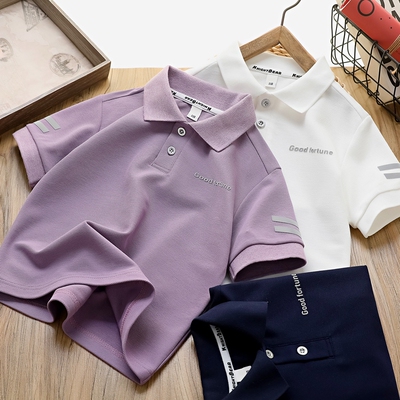 男童POLO衫短袖T恤夏款2026新夏季中大童珠地棉男孩儿童翻领半袖