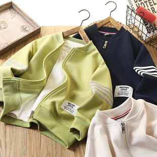 男童棒球服外套春秋新款2026中大童卫衣拉链衫儿童装运动拉链开衫