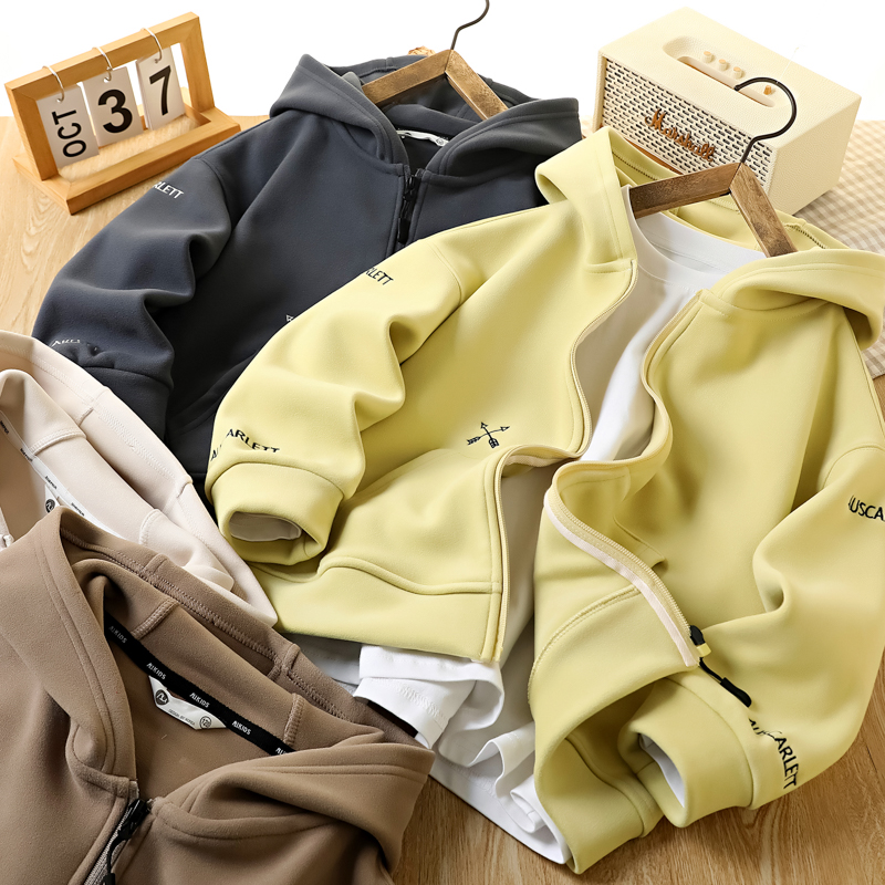 男童连帽外套春秋款2025儿童洋气开衫中大童百搭拉链韩版开衫外套