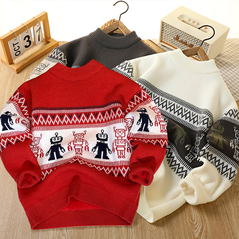 男童加绒毛衣2026新年款儿童冬保暖男孩冬季上衣打底一体绒针织衫,童装/婴儿装/亲子装,毛衣/针织衫,淘宝优惠券,粉丝福利购,淘宝优惠卷