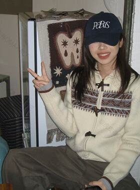 虎皮卷【木扣毛衣】宽松百搭针织羊毛拉链毛衣开衫S26119