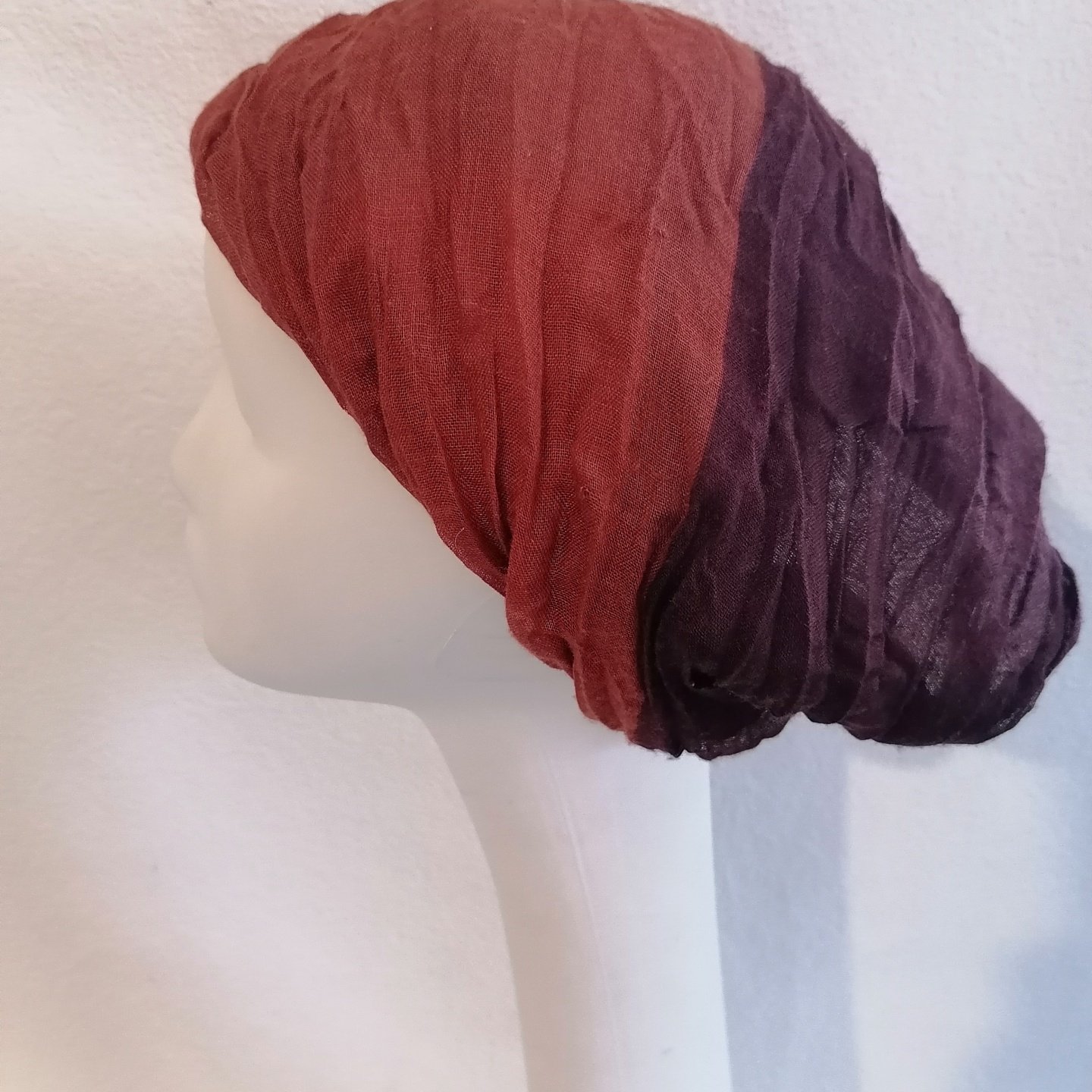 二用 多功能 可当发带或当帽子 遮白发棉麻褶皱宽宽女帽