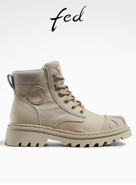 fed厚底马丁靴秋季新款女靴工装靴英伦风短靴机车靴女R0909-ZC201