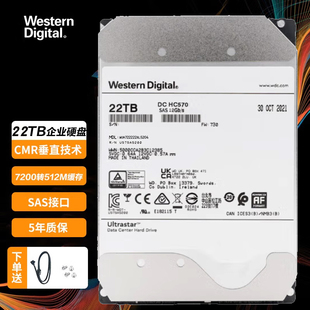 企业级SAS 22TB WUH722222AL5204 企业级氦气硬盘 西部数据